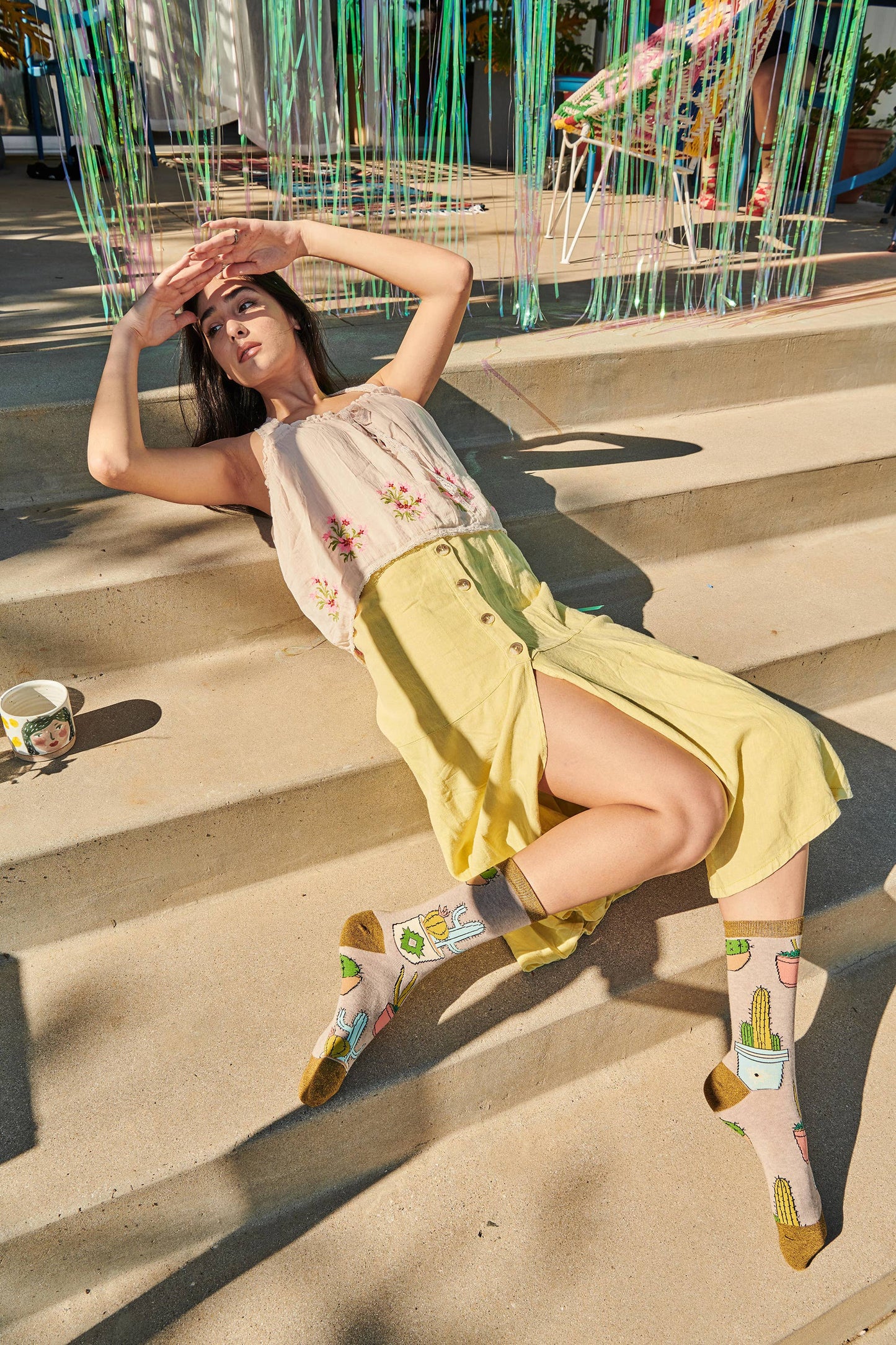 Cactus Hugs | Women's Western Premium Cotton Crew Socks