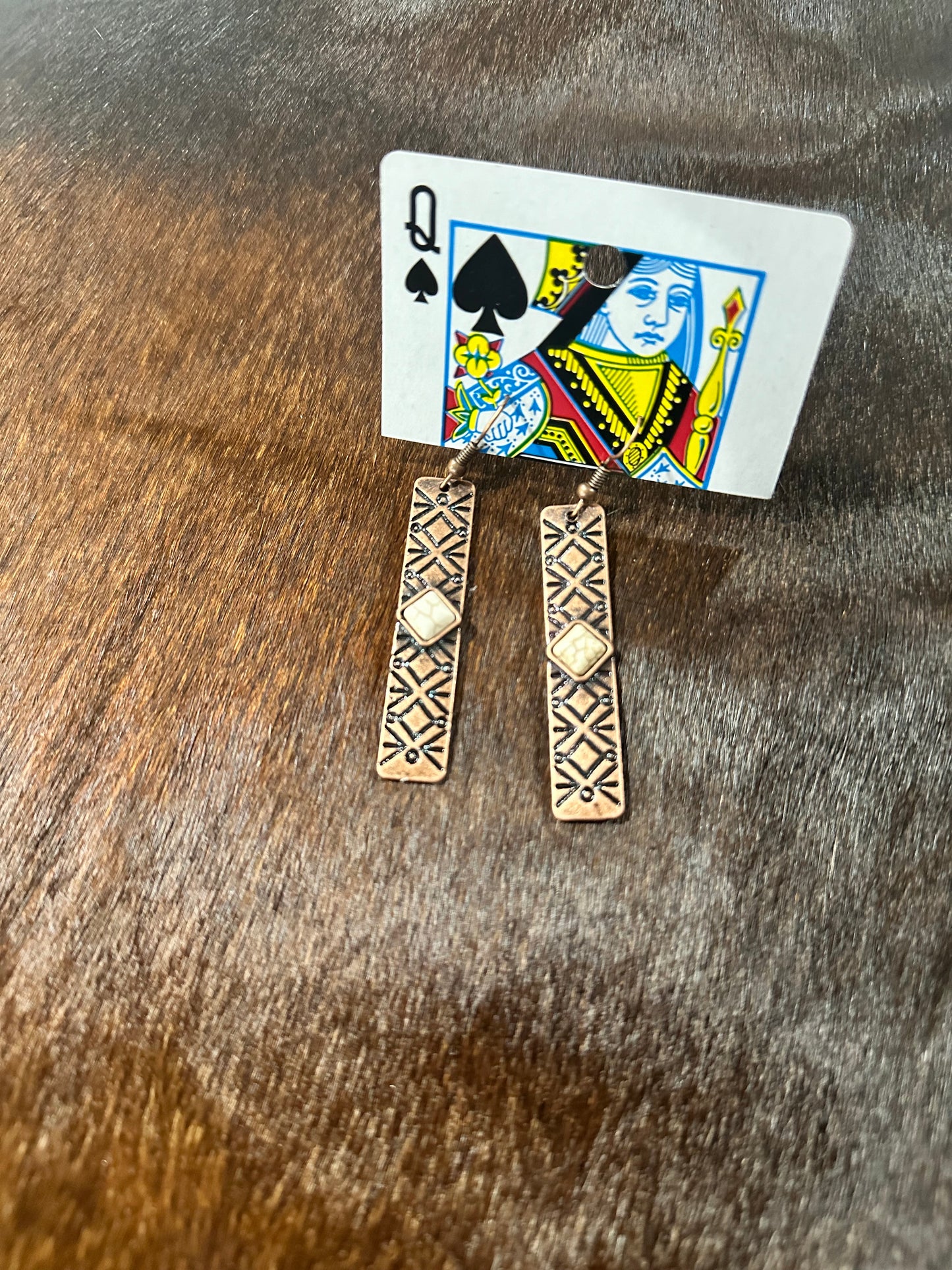 Bronze Bar Earrings