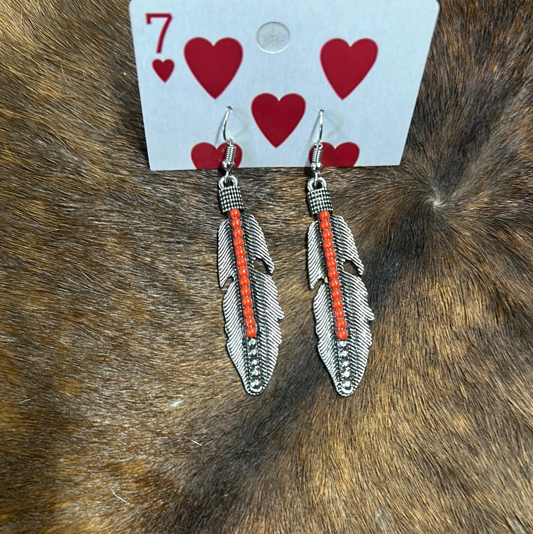 Silver Feather Earrings