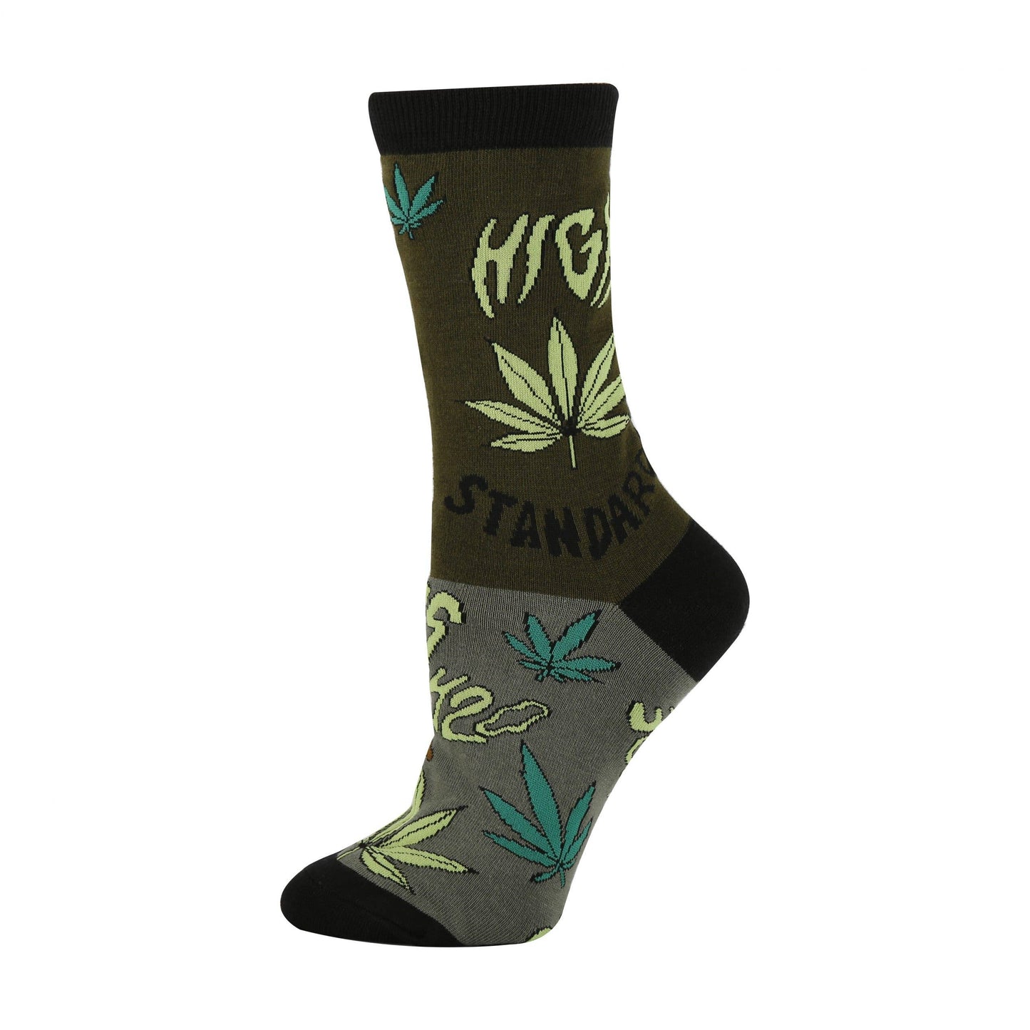 High Standards | Women's Funny NOvelty Weed Crew Socks
