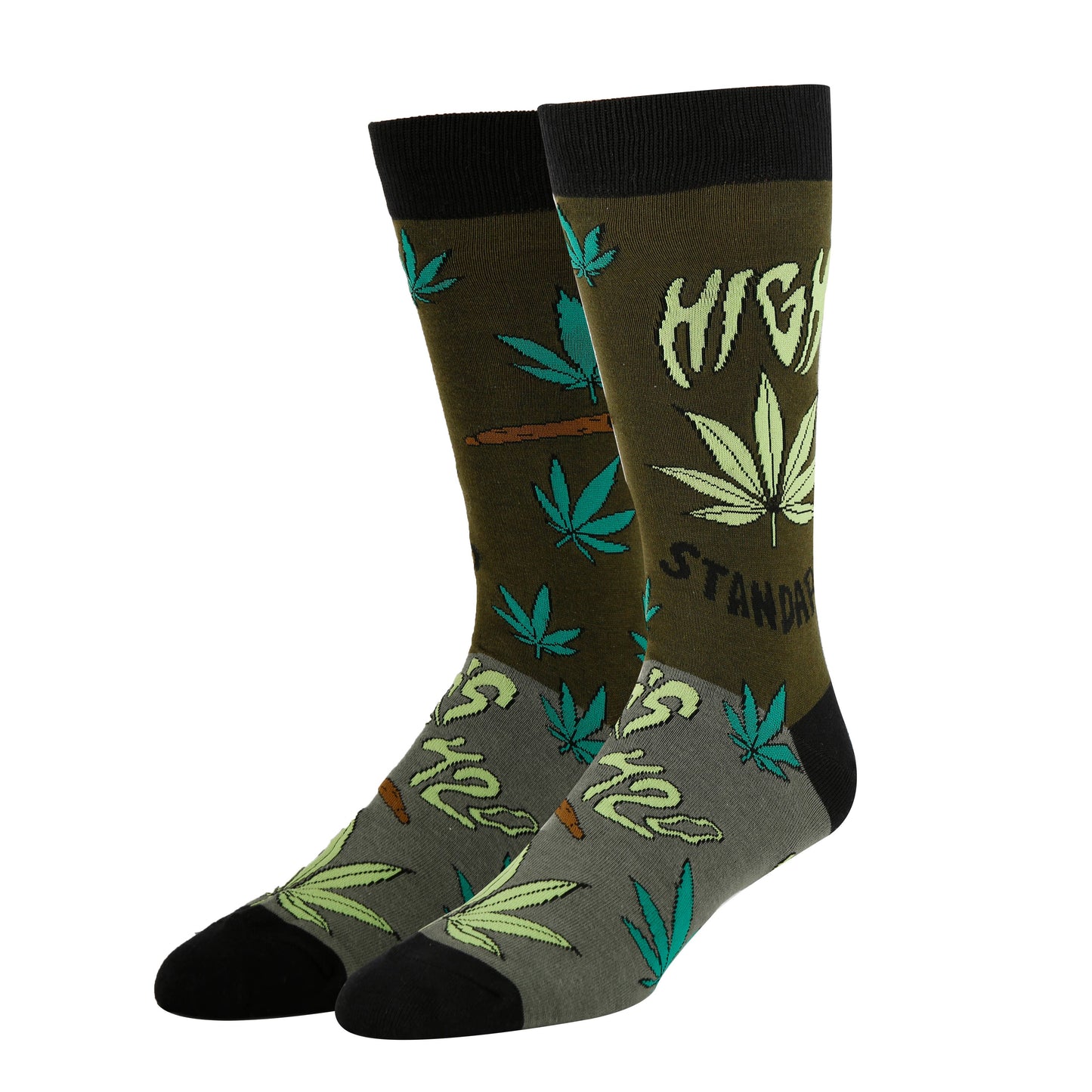 High Standards | Men's Funny Novelty Weed Crew Socks