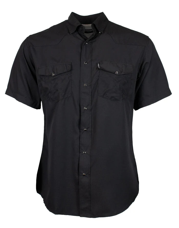 "Sol" Black Short Sleeve Pearl Snap Shirt HT1610BK
