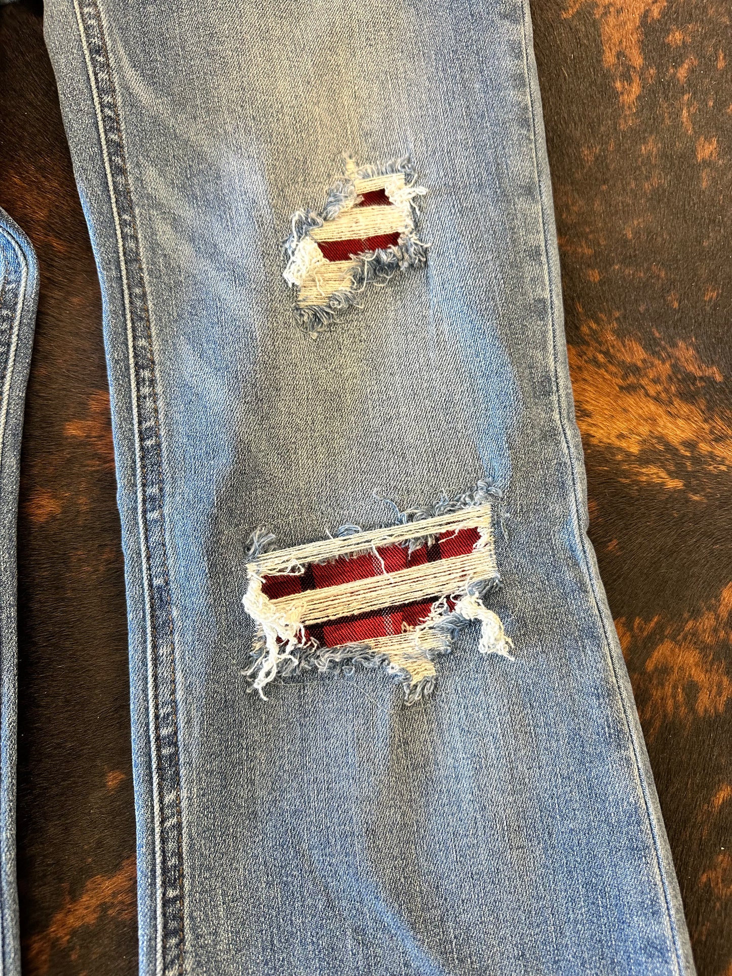 Judy Blue Bootcut Buffalo Plaid Patch