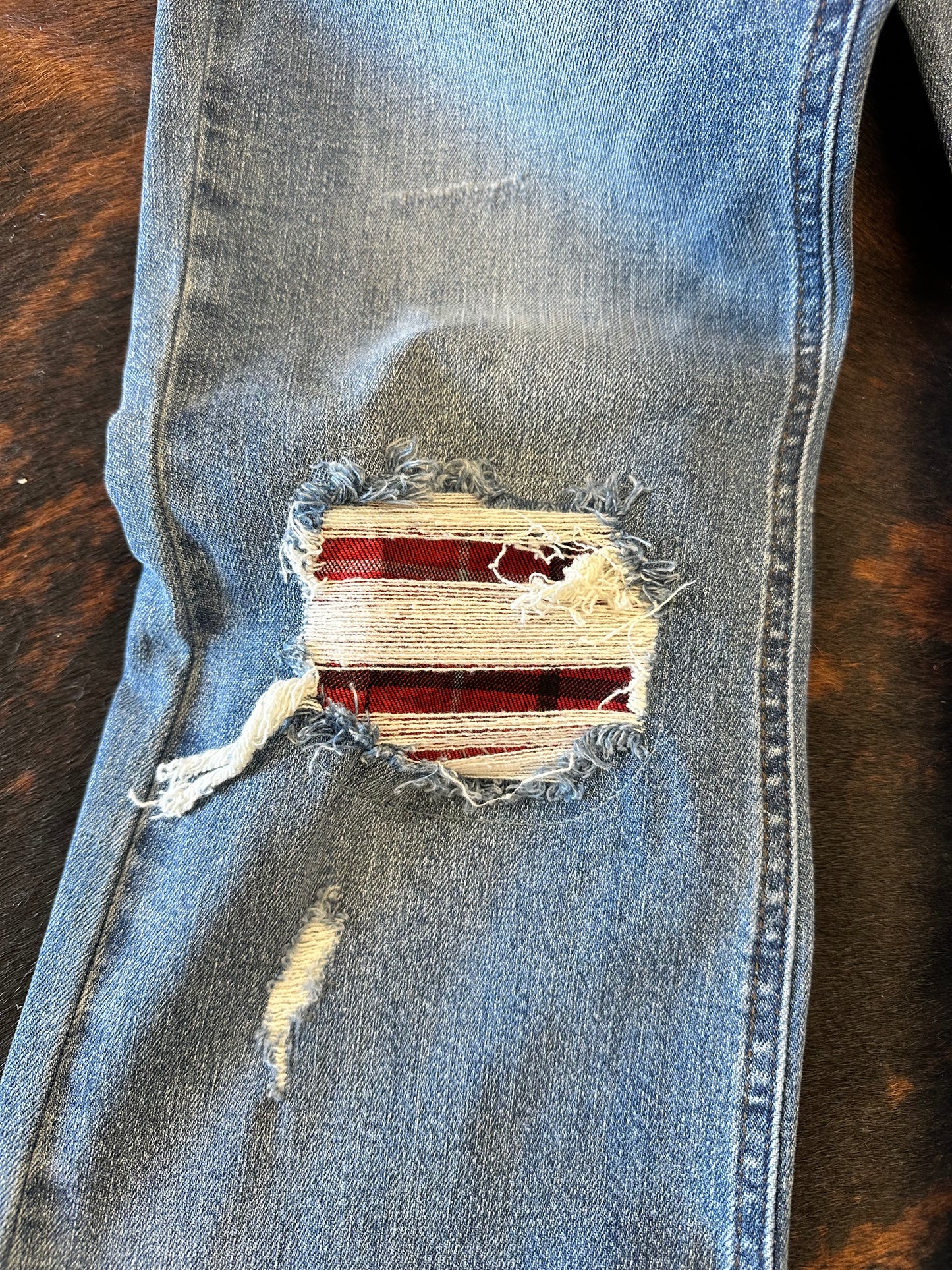 Judy Blue Bootcut Buffalo Plaid Patch