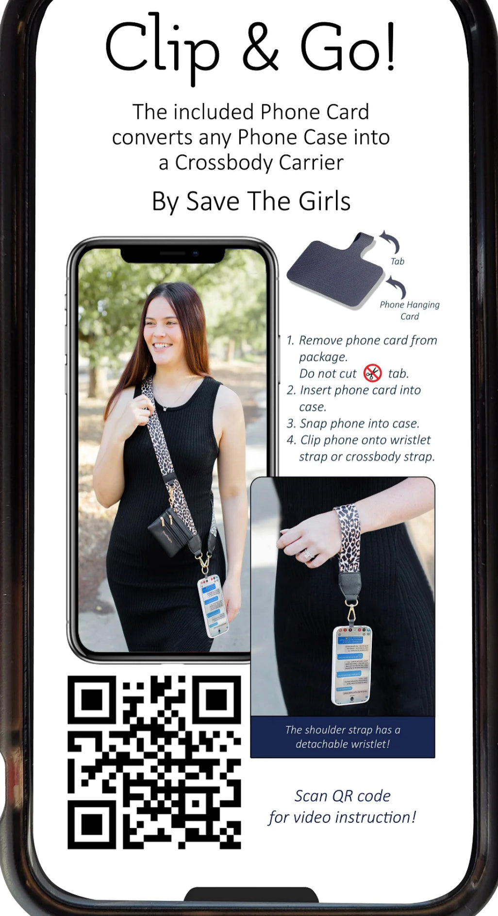 Save the Girls Clip and Go Phone Strap