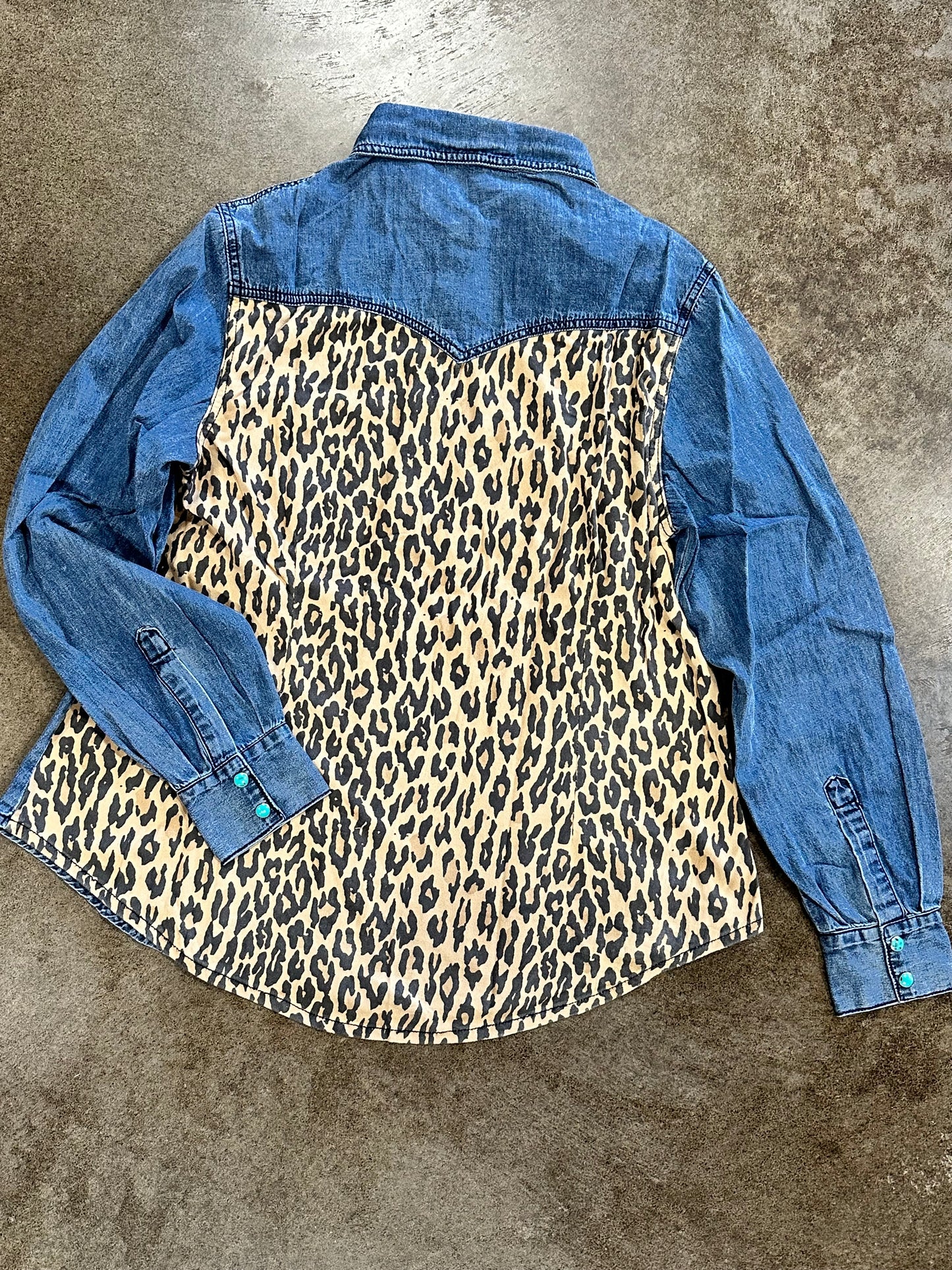 Fashion Express Denim Leopard Shirt