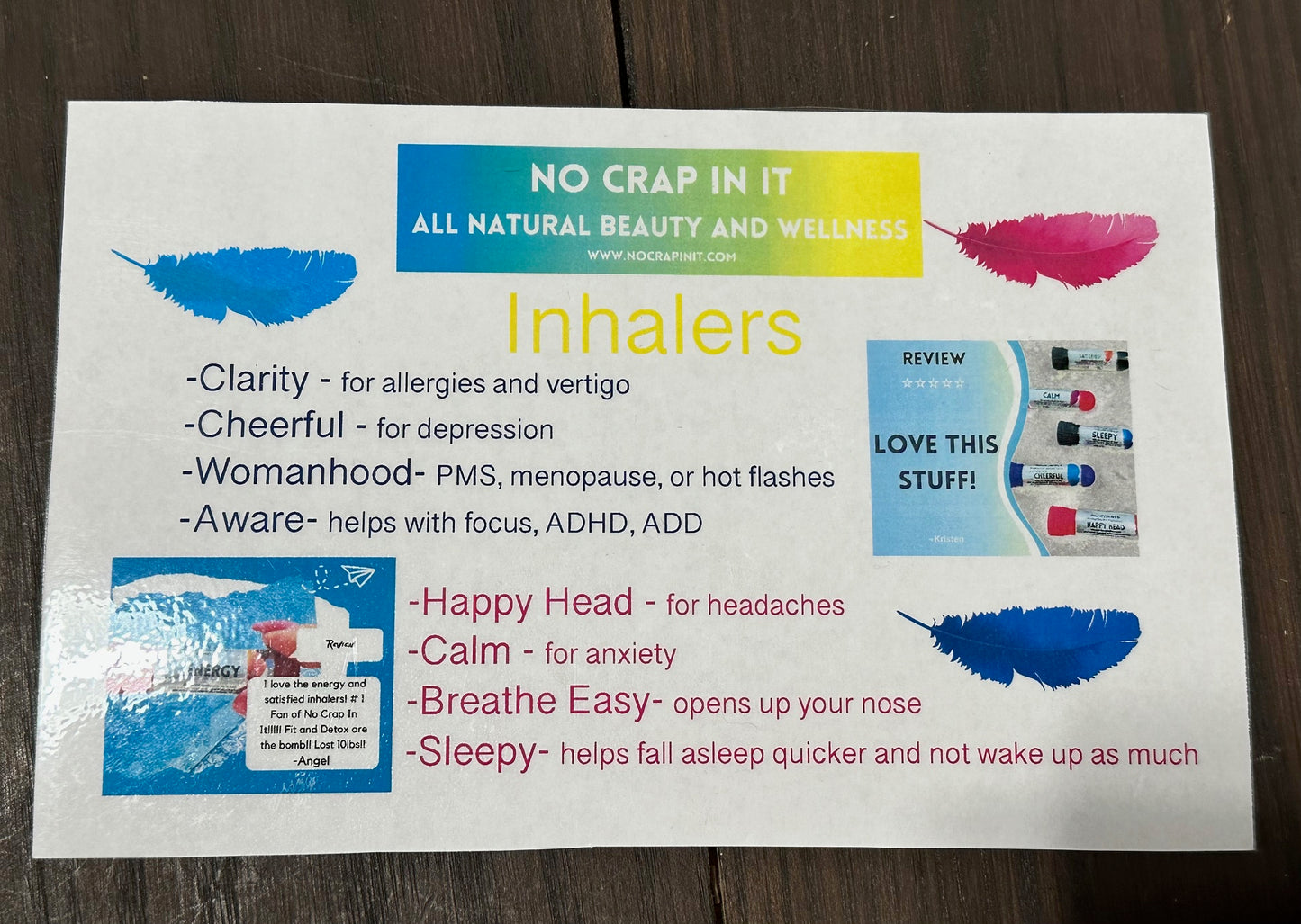 NO CRAP IN IT Botanical Inhalers