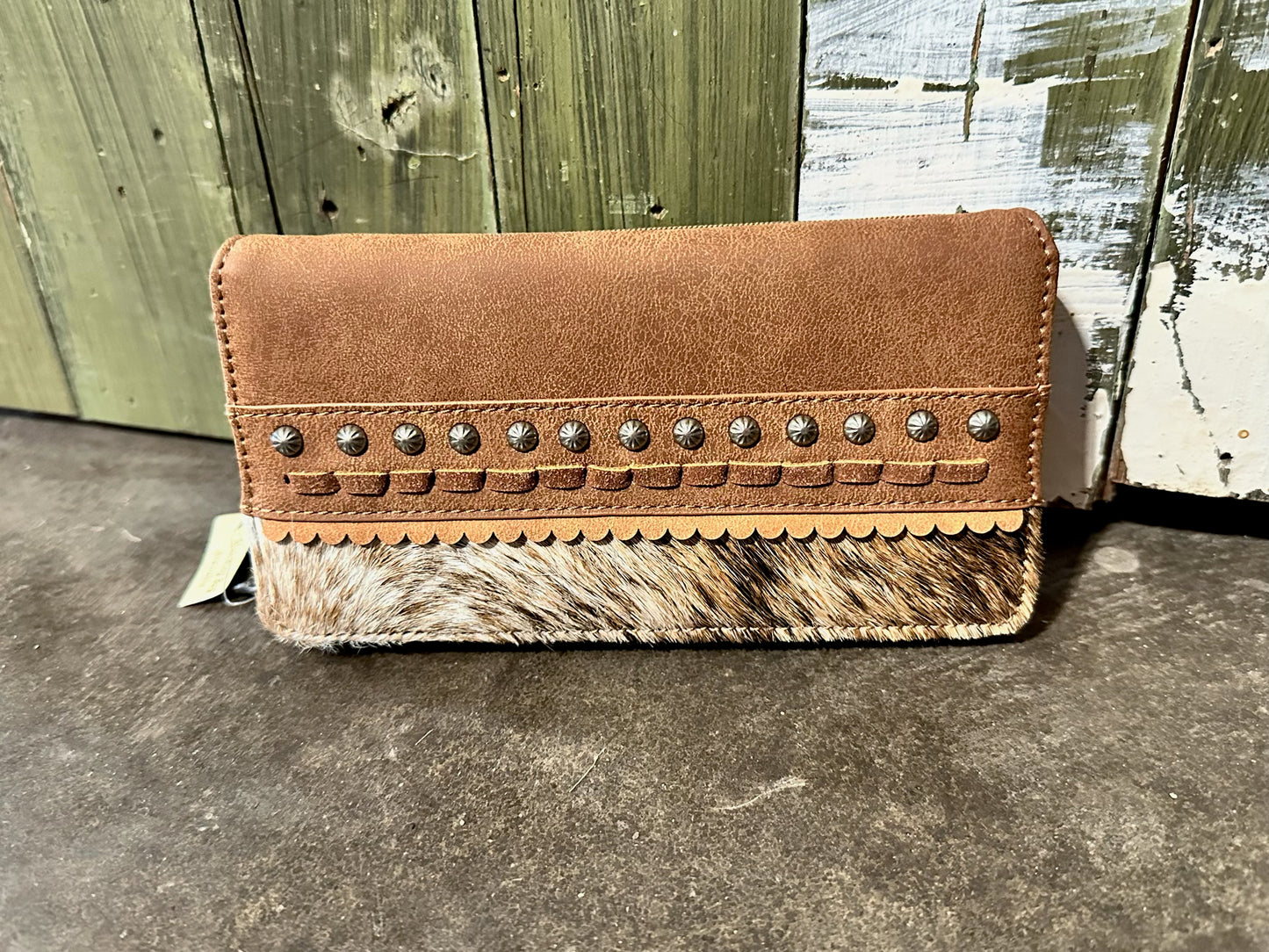 Trinity Ranch Wallet with Hair on Hide