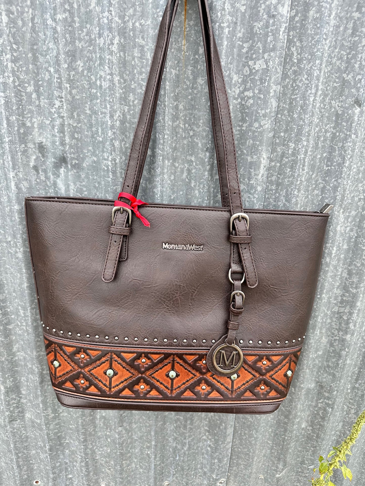 Montana West Leather Stamped Handbag