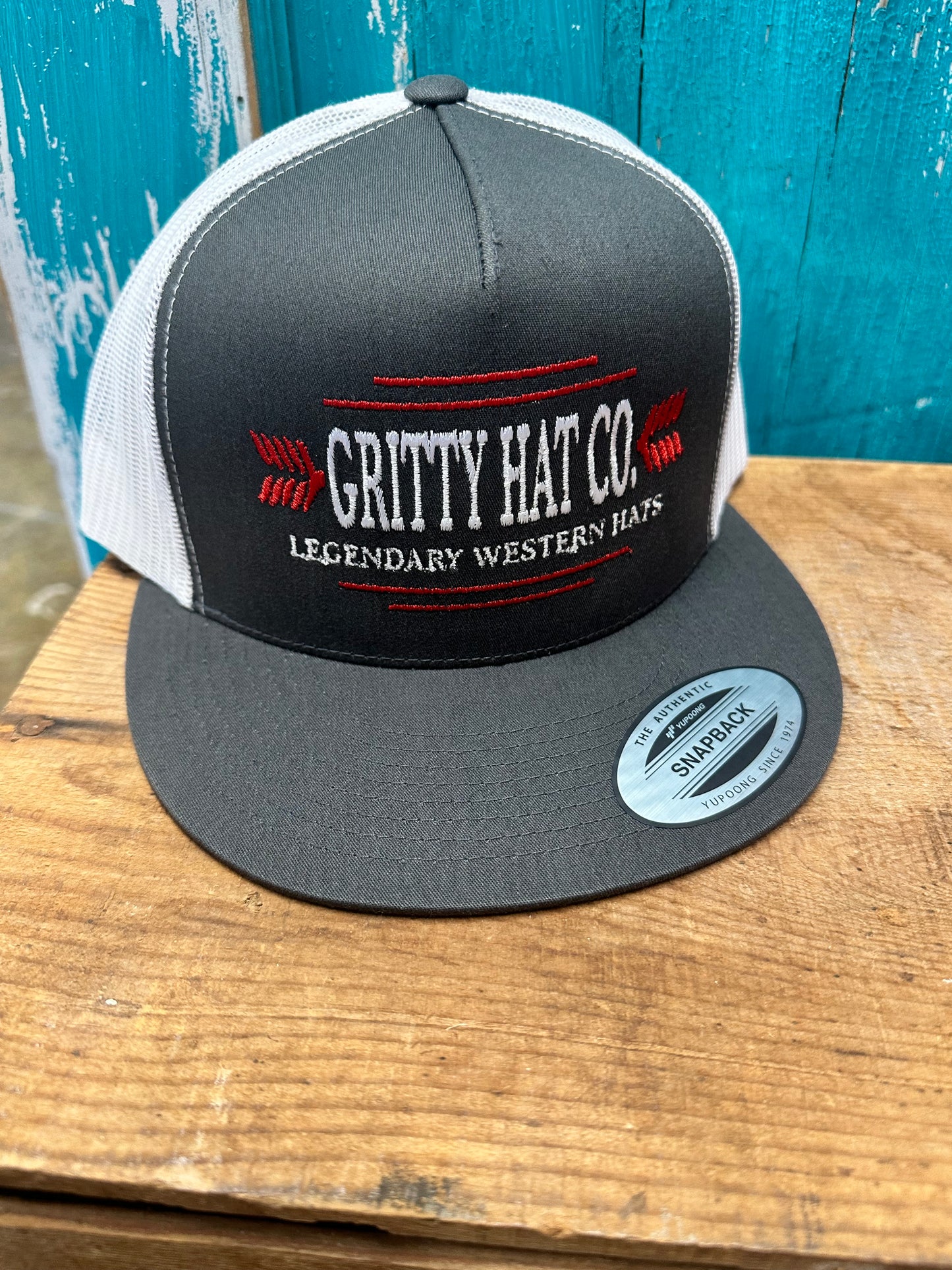 Gritty Hat Co Charcoal Grey/Red