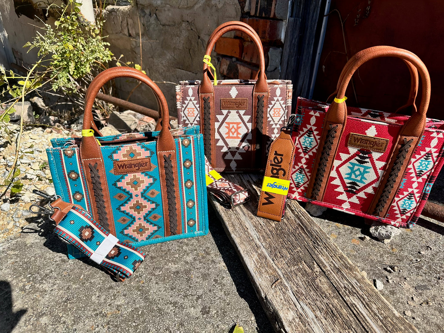 Wrangler Aztec Dual Sided Print Canvas Crossbody