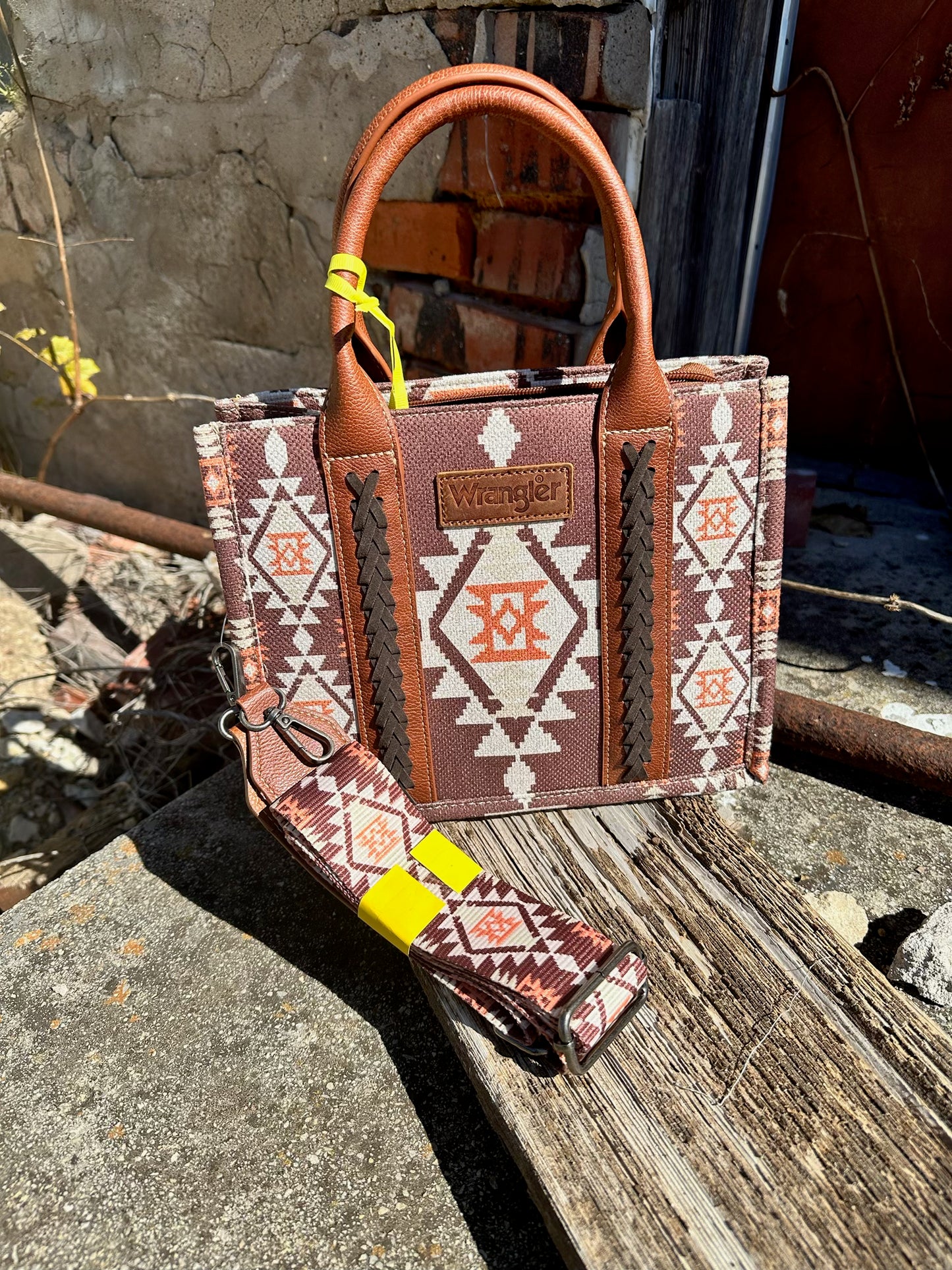 Wrangler Aztec Dual Sided Print Canvas Crossbody