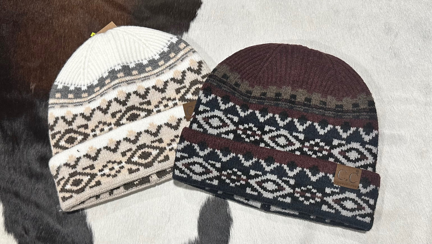 Aztec Pattern Cuff CC Beanie
