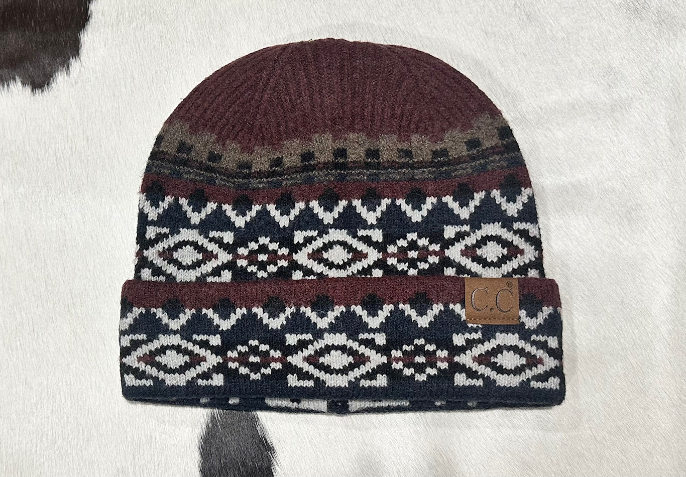 Aztec Pattern Cuff CC Beanie