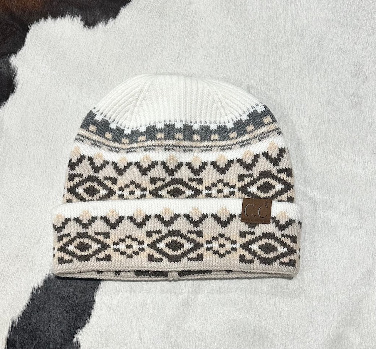 Aztec Pattern Cuff CC Beanie