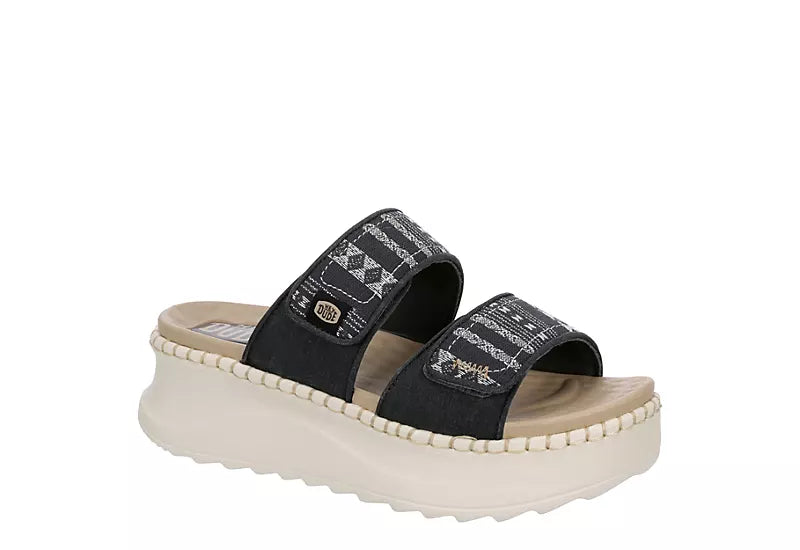 HEY DUDE DELRAY SLIDE WHIPSTITCH BLACK/WHITE/BAJA
