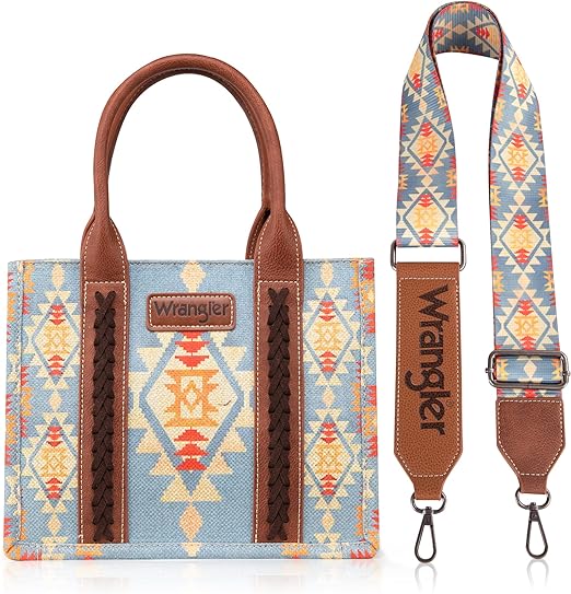 Wrangler Aztec Dual Sided Print Canvas Crossbody