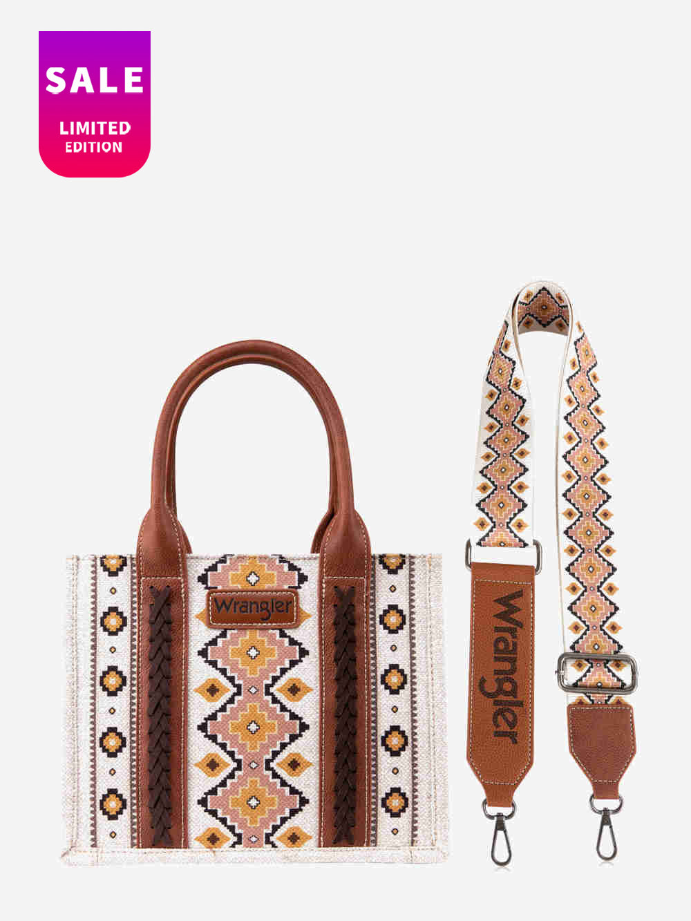 Wrangler Aztec Dual Sided Print Canvas Crossbody