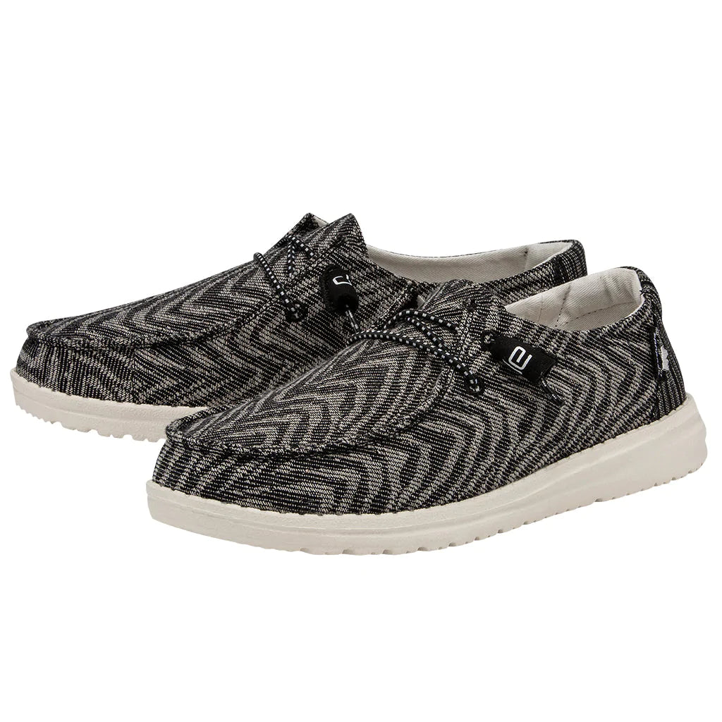 Hey Dude Wendy Woven Zebra Black