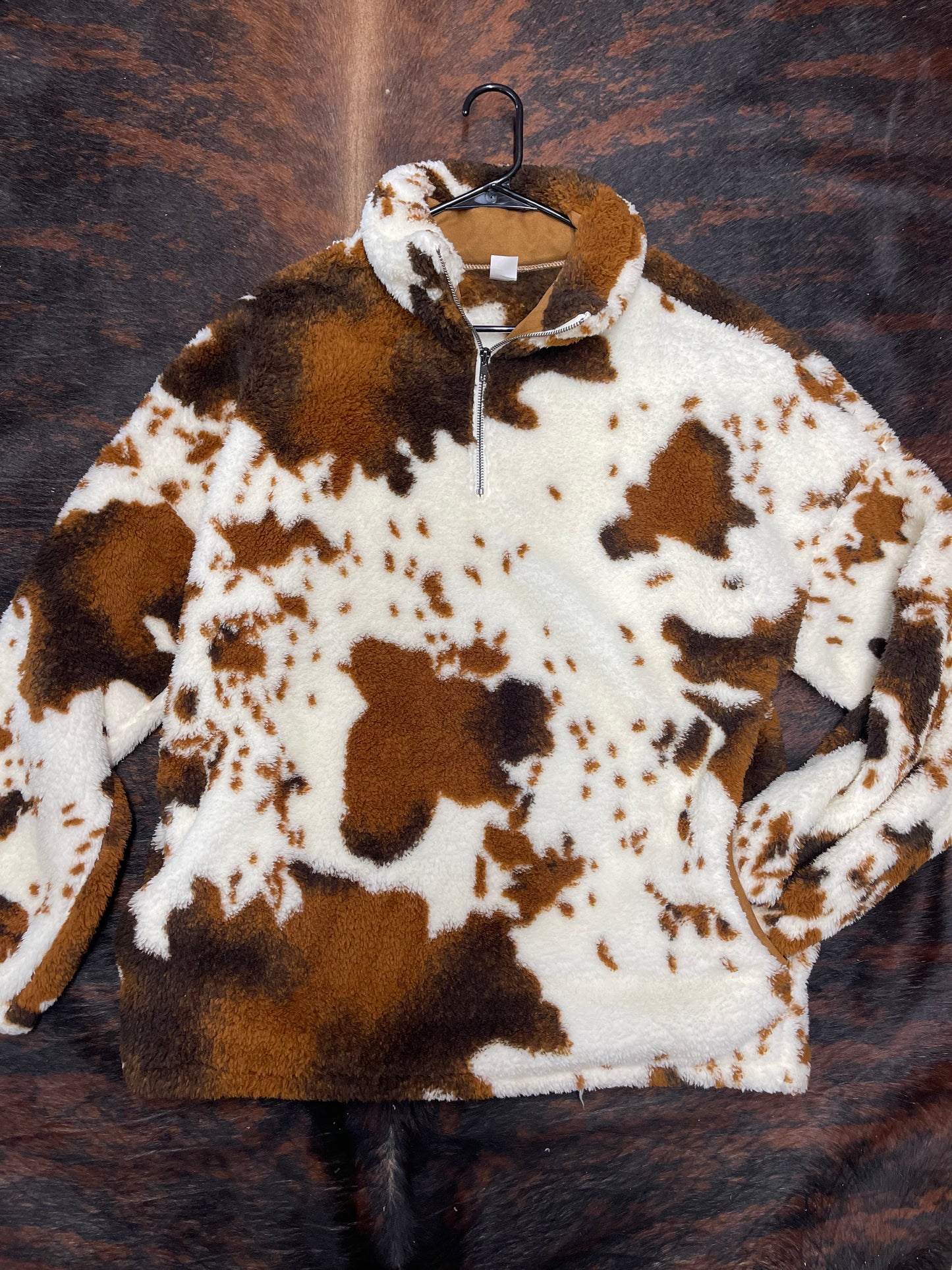 Cowprint Sherpa Pullover