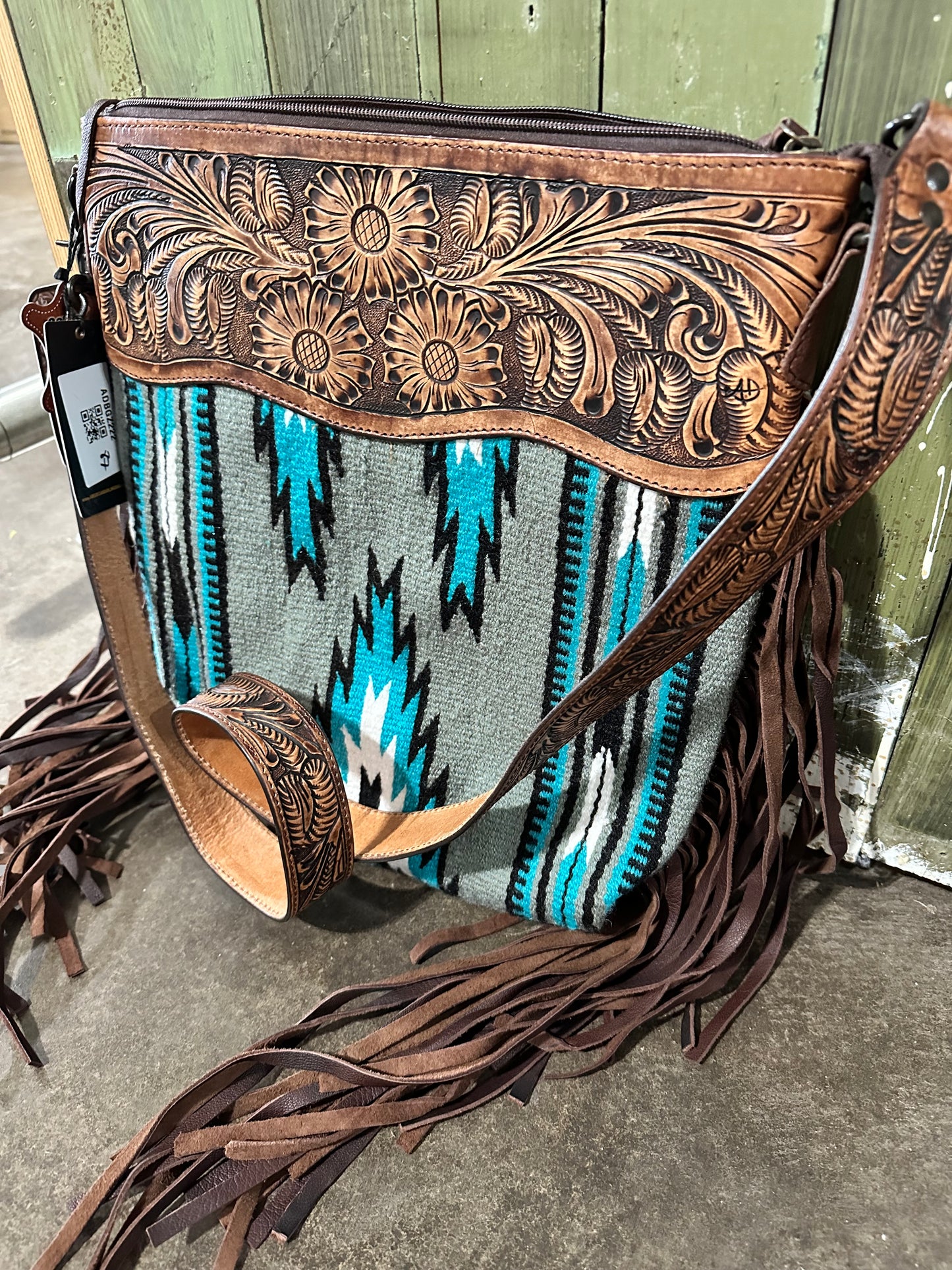 American Darling Tooled Saddle Blanket Purse ADBGZ222