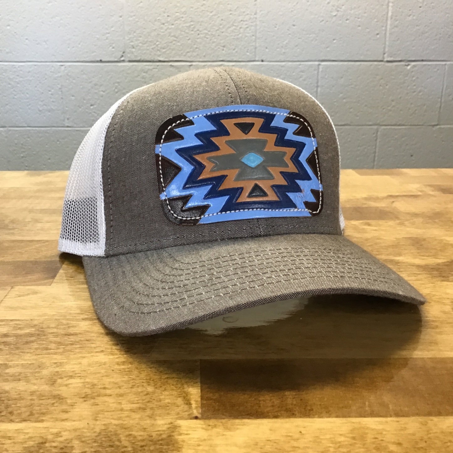 McIntire H Brown/White Blue Aztec