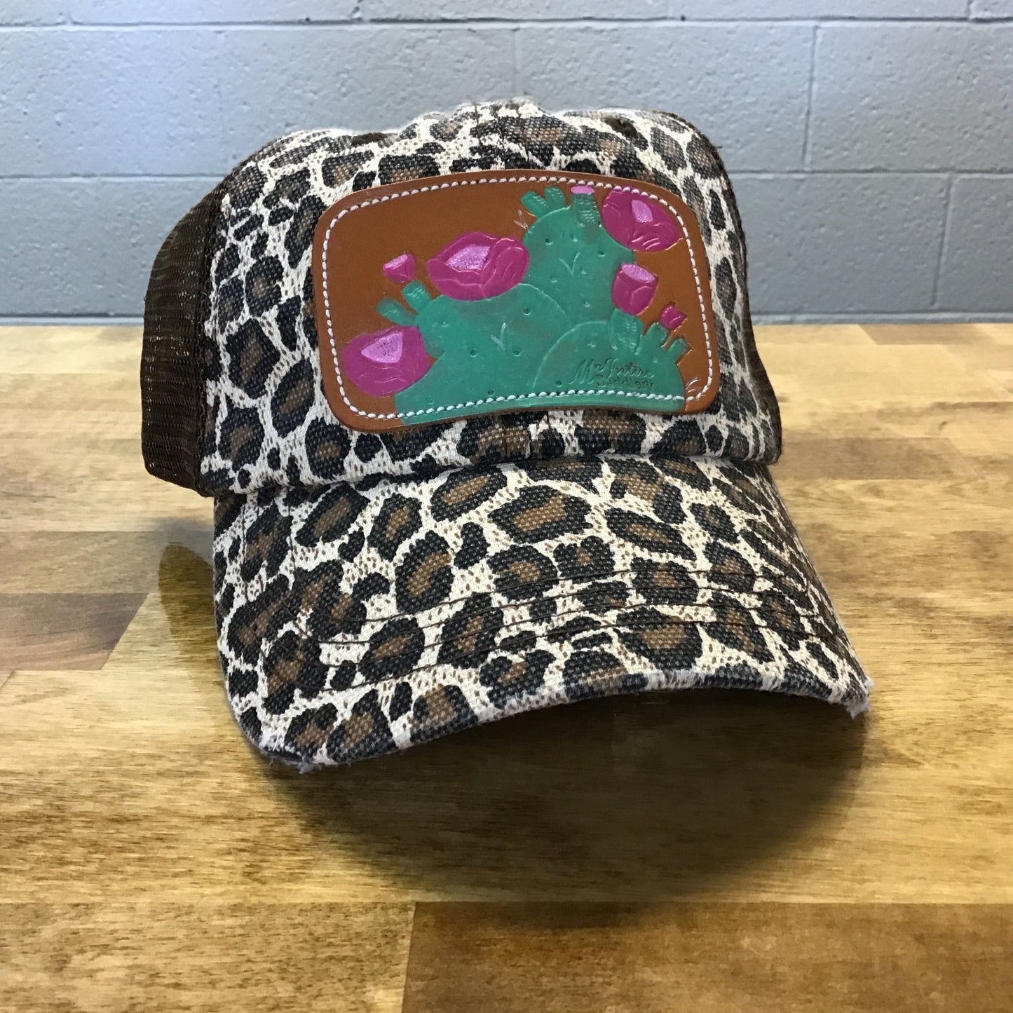 McIntire Leopard Low Crown Big Pink Cactus Blooms