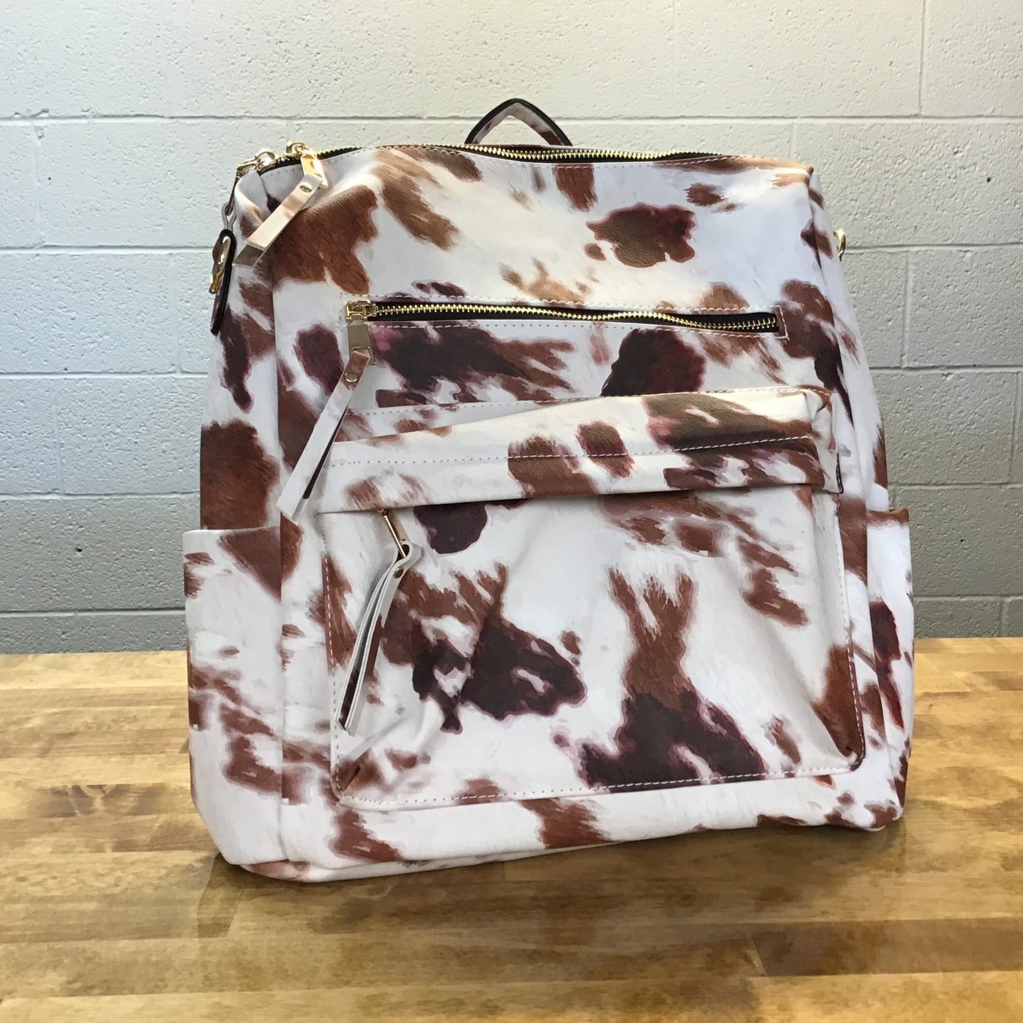 Cowhide Print Shoulder Bag