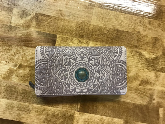 Montana West Tan Tooled Leather Wallet