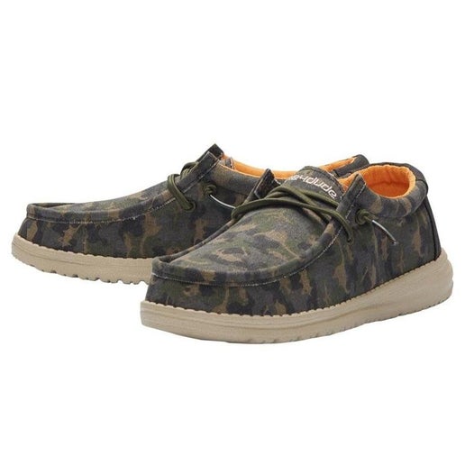 Hey Dude Wally Youth Camodino – Mocassino Leggero Per Bambini E Ragazzi, Verde Muschio, Numero 36 EU