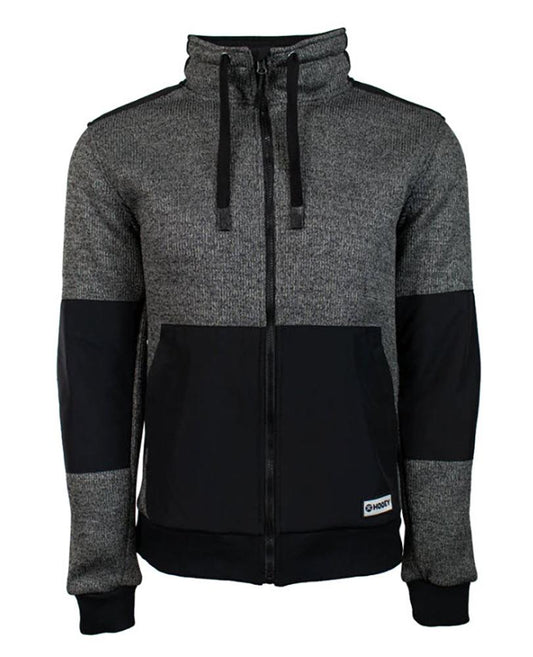 Hooey Men’s Sweater Jacket, Charcoal Full Zip with Black Accents
