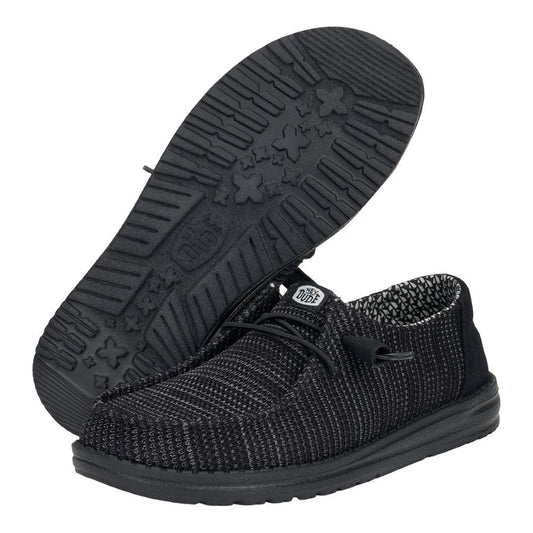 HEY DUDE WENDY YOUTH STRETCH SOX BLK/BLK