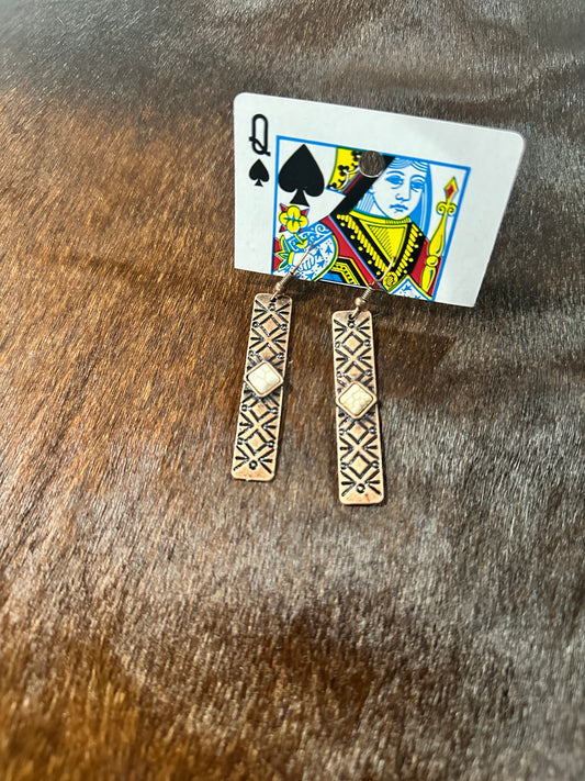 Bronze Bar Earrings