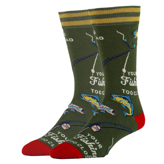 Gone Fishing | Men's Cotton Crew Funny Socks