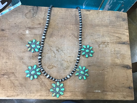 Large Turquoise Pendant Necklace