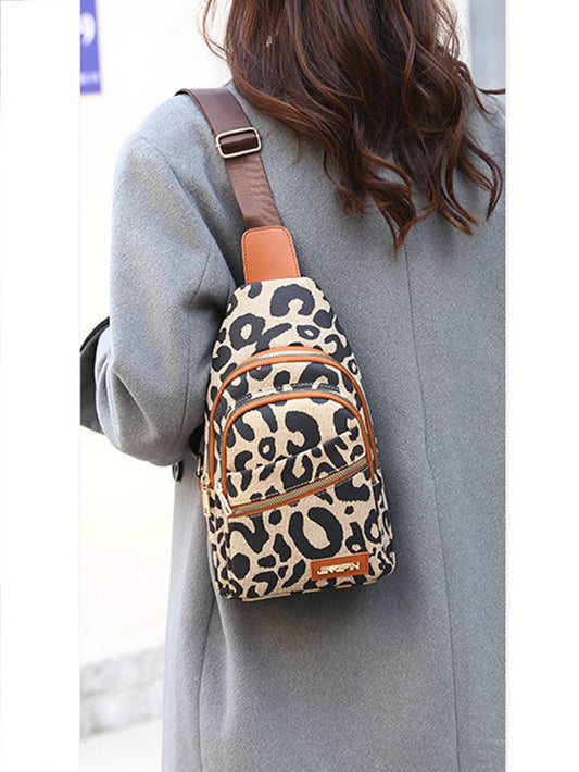 Leopard Print Waterproof Crossbody Bag