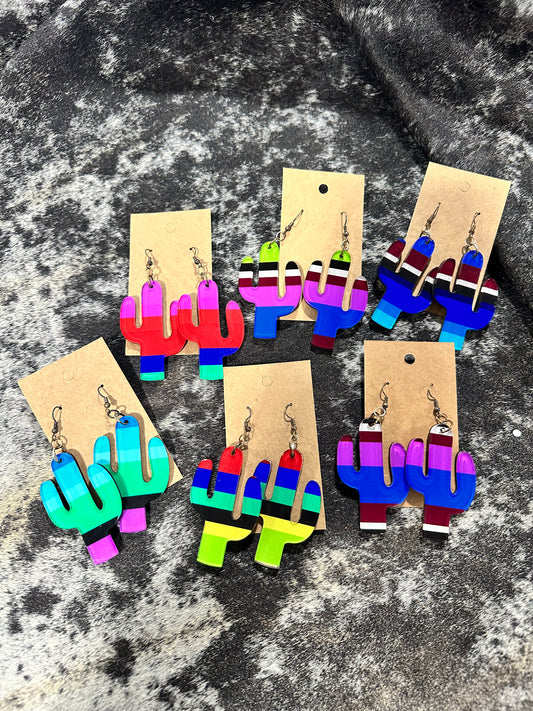 Serape Cactus Earrings