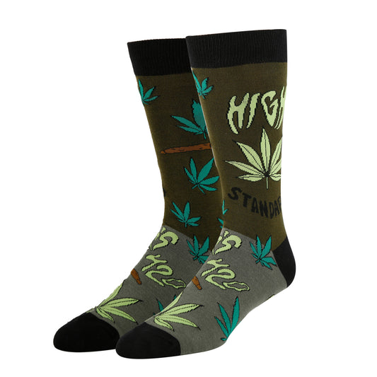 High Standards | Men's Funny Novelty Weed Crew Socks