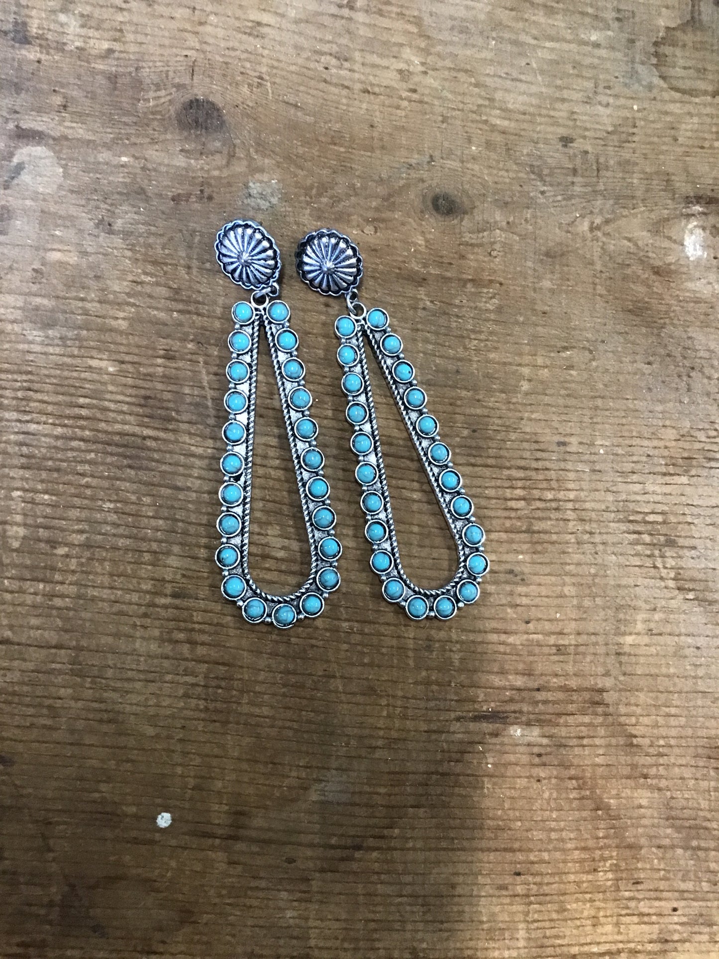 Concho Tear Drop Earrings