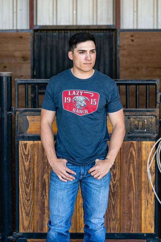 LAZY J RANCH WEAR T-SHIRT- RED ELEVATION SHORT SLEEVE