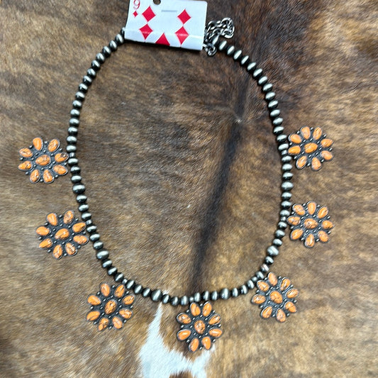 Stone Floral Necklace