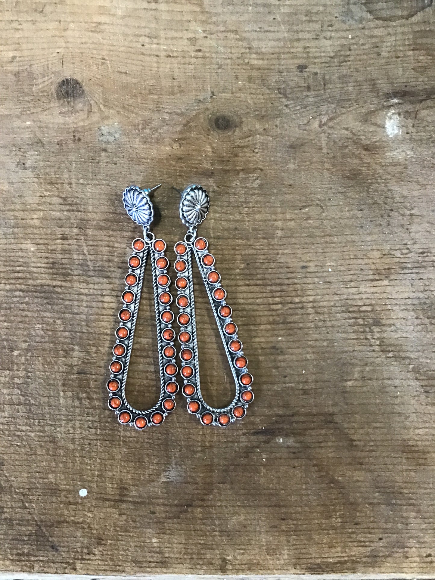 Concho Tear Drop Earrings