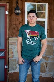 LAZY J RANCH WEAR T-SHIRT- CUCTUS BULL HEATHER FOREST GREEN