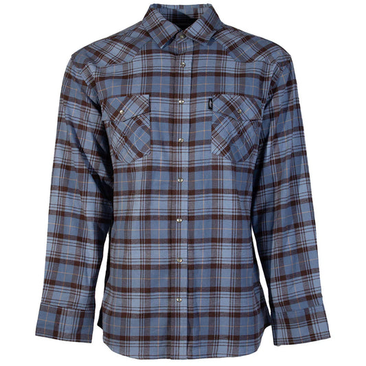 HOOEY MEN'S FLANNEL LONG SLEEVE PEARL SNAP  HF1004BLBLK