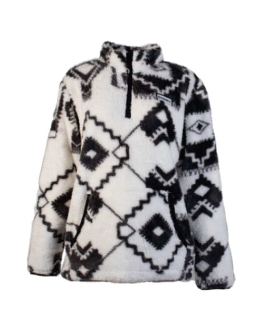 Hooey Ladies Fleece Pullover w/Black Aztec
