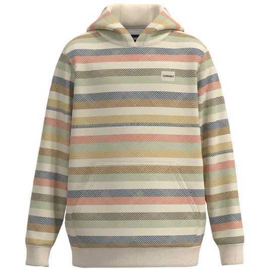 Legendary, Youth Boys Whitecap Grey / Baja Stripe Hoody with Stripe Pattern All Over