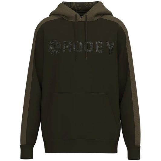 Canyon, Men’s After Dark Brown Hoody with Light Brown Taping Down Arms and Pattern Inside Hood