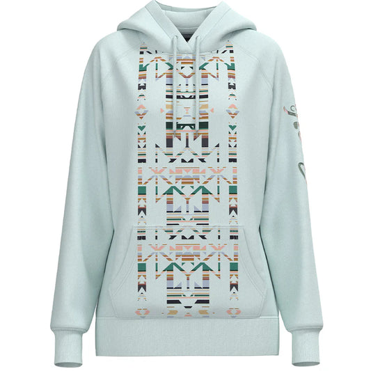 Legendary, Ladies Plein Air Hoody with Emory Peak Aztec Pattern Down Center of Chest
