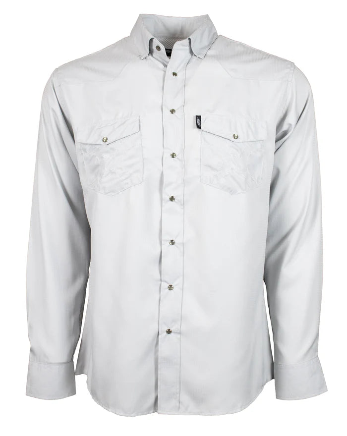 "Sol" Grey Long Sleeve Pearl Snap Shirt HT1612GY