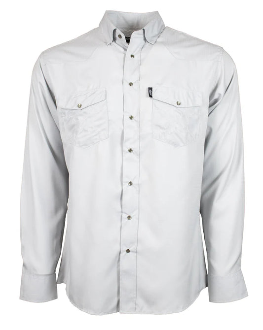 "Sol" Grey Long Sleeve Pearl Snap Shirt HT1612GY
